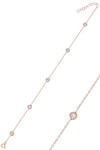 Söğütlü Silver Gümüş rose sıra taşlı halhal