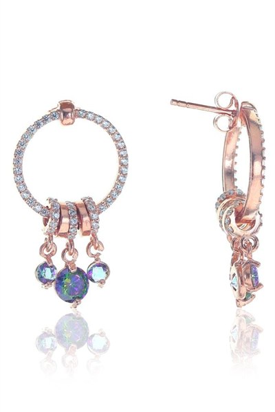 Söğütlü Silver Mistik topaz taşlı ring küpe