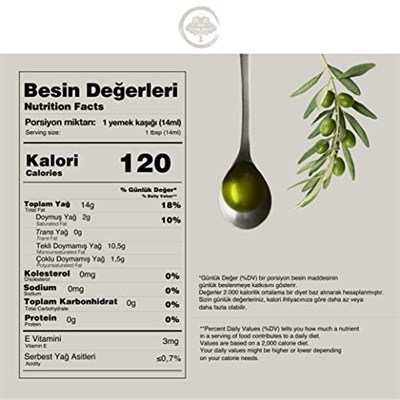 Sokol Delice Natürel Sızma Zeytinyağı - Soğuk Sıkım, Ayvalık Mahsülü, Düşük Asit (5 Litre)