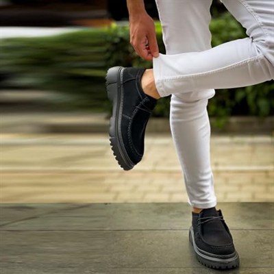 Solaress 2404 Erkek Deri Ayakkabı | Günlük Wallabee Tarzı Erkek Klasik Ayakkabı
