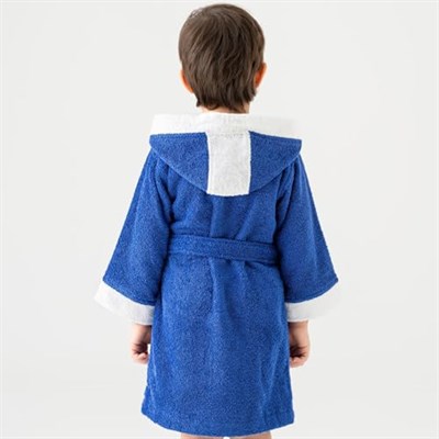 Soley | Pueri |%100 Pamuklu Unisex Çocuk Bornozu Saks Mavisi