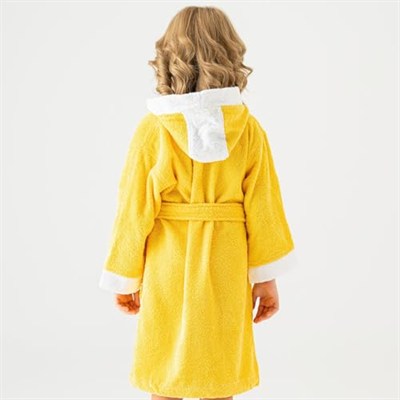 Soley | Pueri |%100 Pamuklu Unisex Çocuk Bornozu Sarı