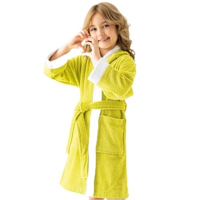 Soley | Pueri |%100 Pamuklu Unisex Çocuk Bornozu Yeşil