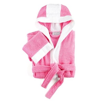 Soley | Pueri |%100 Pamuklu Unisex Çocuk Bornozu Pembe