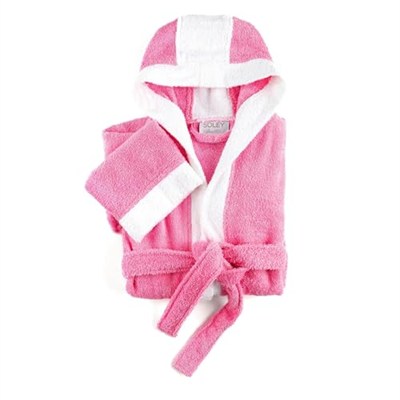 Soley | Pueri |%100 Pamuklu Unisex Çocuk Bornozu Pembe