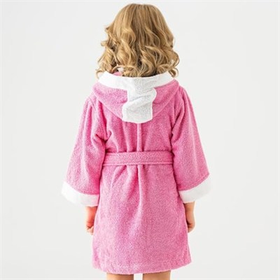 Soley | Pueri |%100 Pamuklu Unisex Çocuk Bornozu Pembe