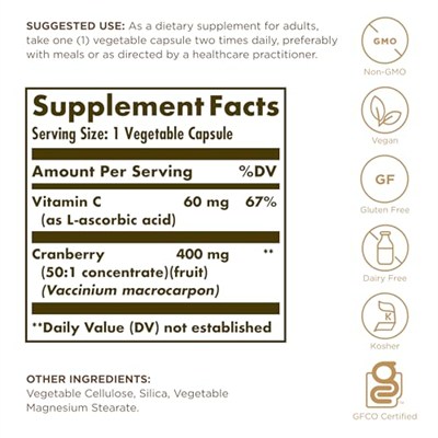 Solgar Cranberry with Vitamin C 60 Kapsül