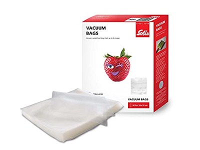 Solis Vakumlama torbası 50 adet – 20 x 30 cm – Derin soğutma/vakumlu pişirme – Yeniden kullanılabilir