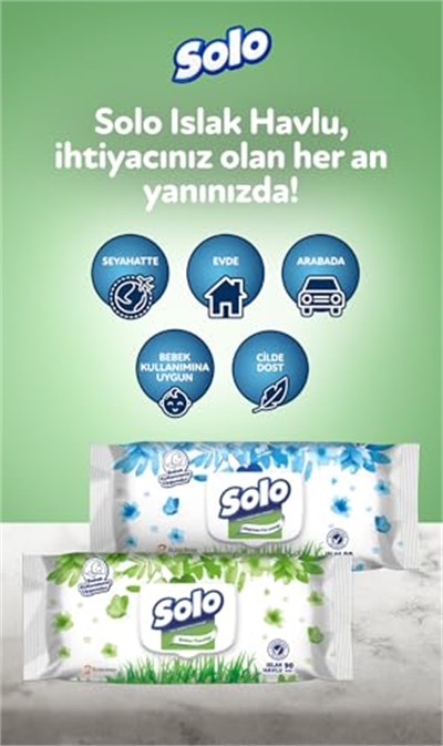 Solo Islak Havlu Okyanus Ferahlığı 90 Yaprak 3lü paket - Seçenekler: 1 Adet, 1 Adet 3lü paket