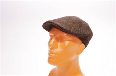 solognac Erkek Şapka Driver Kasket Flat Cap Su Tutmaz Yünlü Tweed Plate Kahverengi kahverengi 58 CM