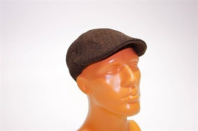 solognac Erkek Şapka Driver Kasket Flat Cap Su Tutmaz Yünlü Tweed Plate Kahverengi kahverengi 58 CM