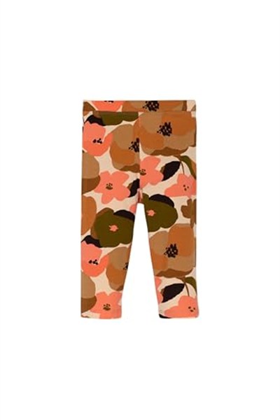 Somon Kız Çocuk Retro Flowers Desen Kapri
