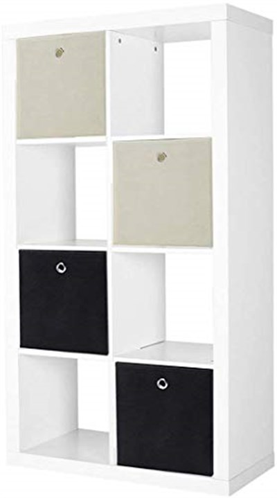 SONGMICS RFB02H-3 Saklama kutusu, 6 adet, katlanır kutu, parmak delikli, 30 x 30 x 30 cm, siyah