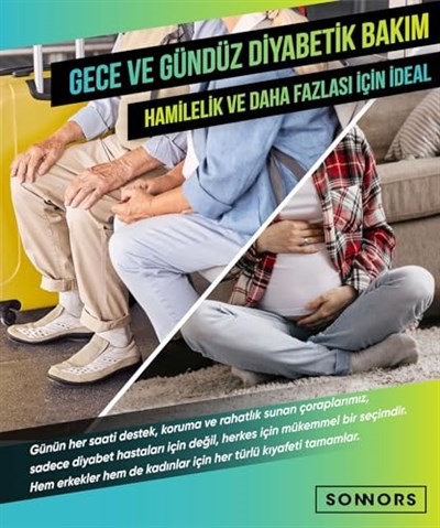 SONNORS 4 Çift Diyabetik Çoraplar - Organik Pamuk Çorap Erkek Kadın Çorabı - Dikişsiz Nefes Alabilir Rahat Lastik & Kan Dolaşımı - Siyah & Ekru