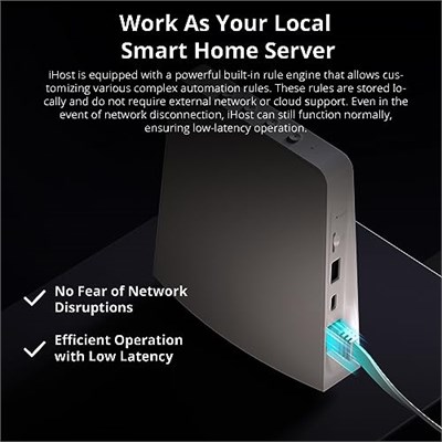 SONOFF iHost Smart Home Hub, Akıllı Ağ Geçidi Kontrol Merkezi, Zigbee 3.0&WLAN bağlantısı, PC yan kontrol yerel lan, 128 alt cihaz desteği, Smart Hub