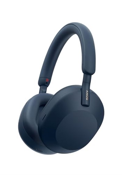 Sony WH 1000XM5 Gürültü Önleyici Kablosuz Kulaklık 30 saat pil ömrü Aşırı kulak stili Alexa ve Google Asistan için optimize edilmiştir, telefon görüşmeleri için dahili mikrofonlu, Gece Mavisi
