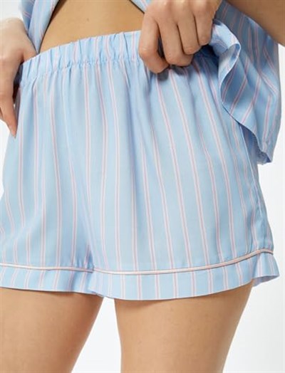 Şort Pijama Altı Beli Lastikli Viskon
