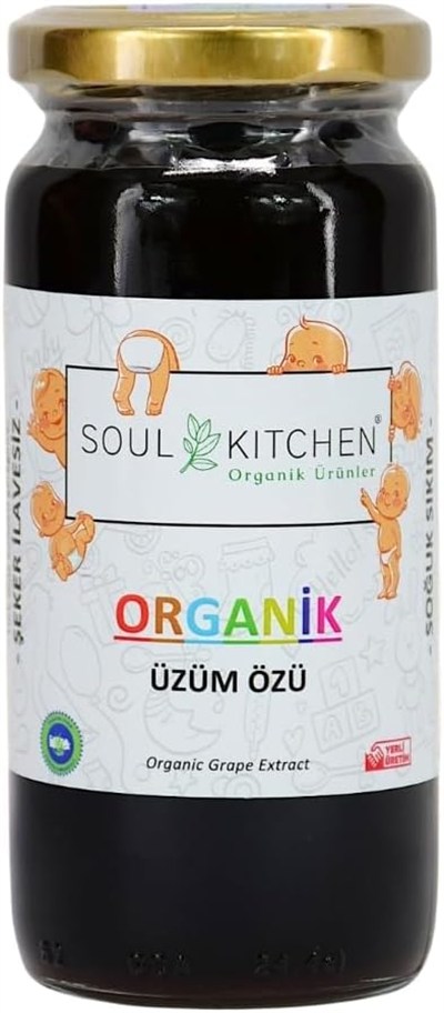 Soul Kitchen Organik Üzüm Özü 315gr (Soğuk Sıkım) (Şeker İlavesiz)