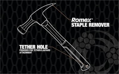 Southwire Bmeh-18 Ağır İş Romex Elektrikçi Çekici, Romex Zımba Çıkarıcı, Güvenlik İçin Bağlama Deliği, Pürüzsüz Yüzlü 510 ml Başlık, Ağır Hizmet Tipi Dökme Dövme Çelik -65116740