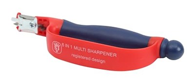 Spear & Jackson 4056BS Bıçak, 6sı 1 Arada Kalemtıraş, Kırmızı ve Mavi