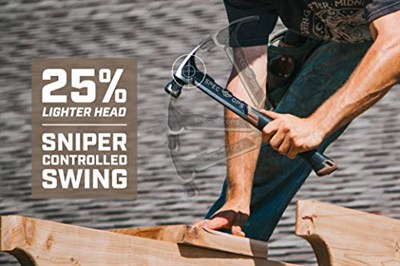 Spec Ops Tools Tırnak Çekiçi, 590 ml, Rip Claw, Pürüzsüz Yüz, Darbe Emici Sap