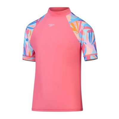 Speedo Baskılı Uzun Kollu Genç Paddle Suit Mayo Unisex Bebek