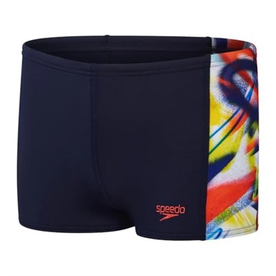 Speedo Digi Alov Panelli Asht Jm Erkek Çocuk Slip Mayosu, 8-10 Yaş, Siyah