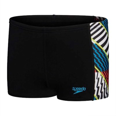 Speedo Erkek Çocuk Şort Mayosu, Digi Alov Panelli, Siyah/Kırmızı, 11-12 Yaş