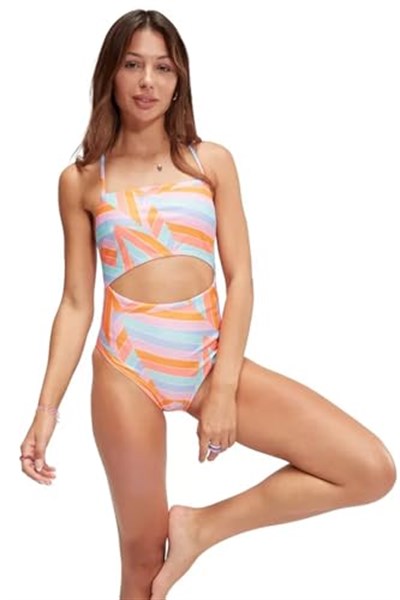 Speedo Kadın Yeni Trend Baskılı Yüzme Kostümü Komik Pembe Balkabağı Baharatı Meraklı Mavi Aşk Tanrısı Mercan