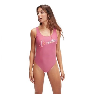 Speedo SPEEDO LOGO DEEP UBK 1PC PT AF Pembe Kadın Mayo Pembe 34