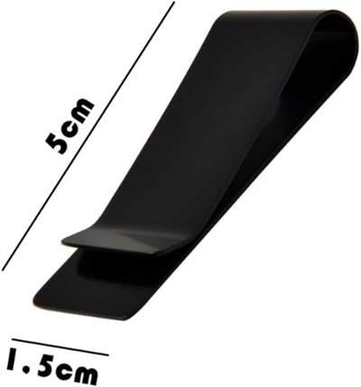 Spelt Metal Kağıt Para Tokası Kart Tutucu Klips Cüzdan Ataş Siyah 50 mm x 15 mm