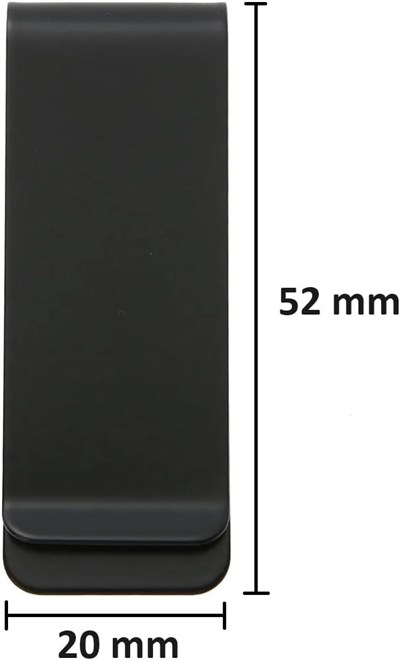 Spelt Metal Kağıt Para Tokası Kart Tutucu Klips Cüzdan Siyah 5,2cm x 2cm