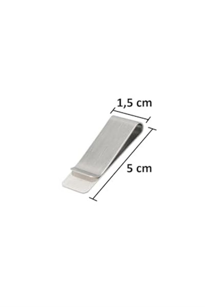 SPELT Metal Mini Kağıt Para Tokası Kart Tutucu Klips Cüzdan Ataş Gümüş 5cm x 1,5cm Küçük Boy