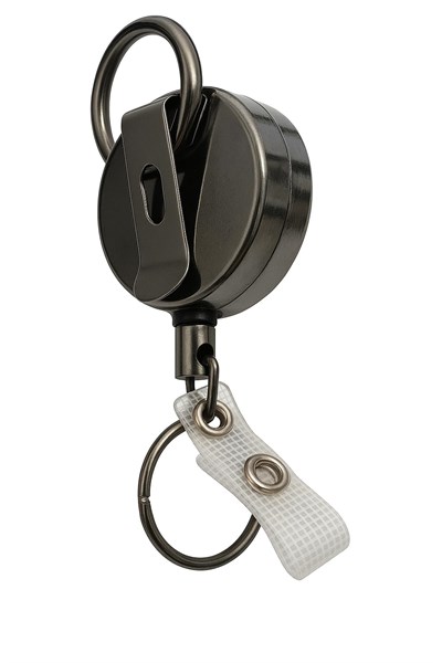 Spelt Metal Yoyo Paslanmaz Çelik Tel Çek Bırak Koruma Anti-theft Makaralı Sargılı Anahtarlık Siyah