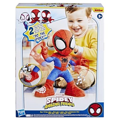 Spidey and his Amazing Friends Marvel Dance N Crawl Spidey, İnteraktif Peluş Oyuncak, 20 İfade ve Sesler, 2 Şarkı, Çocuklar için Süper Kahraman Oyuncakları 3 ve Üzeri