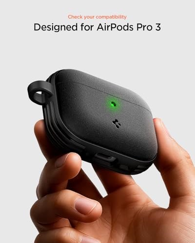 Spigen AirPods Pro 3 ile Uyumlu Kılıf Vault Kaymaz Dokulu Yüzey Siyah Kapak - ACS09826 (Spigen TR Garantili)