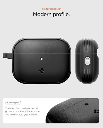 Spigen AirPods Pro 3 ile Uyumlu Kılıf Vault Kaymaz Dokulu Yüzey Siyah Kapak - ACS09826 (Spigen TR Garantili)