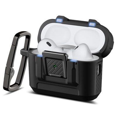 Spigen AirPods Pro 3 ile Uyumlu Kılıf Lock Fit Kilit Mekanizmalı Siyah Kapak - ACS09825 (Spigen TR Garantili)