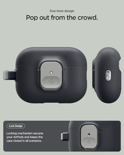 Spigen AirPods Pro 3 ile Uyumlu Kılıf Nano Pop Kaymaz Silikon Siyah Kapak - ACS10133 (Spigen TR Garantili)