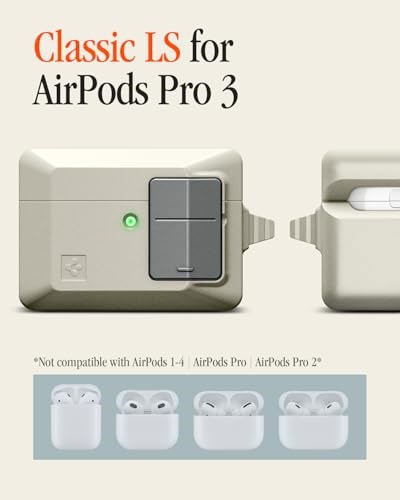 Spigen AirPods Pro 3 ile Uyumlu Kılıf Classic LS Retro Tasarım Bej Kapak - ACS10978 (Spigen TR Garantili)