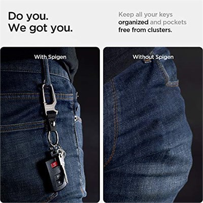 Spigen Anahtarlık Kanca ve Şişe Açacağı Carabiner Füme - AHP01869 (Spigen TR Garantili)
