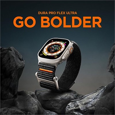 Spigen Apple Watch 49/46/45mm Ultra 3/2/1 / Seri 11/10/9/8/7 ile Uyumlu Kordon Band DuraPro Flex Ultra Nefes Alabilen Kumaş Siyah Kayış - AMP05981 (Spigen TR Garantili)