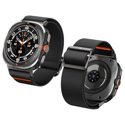 Spigen Lite Fit Samsung Galaxy Watch Ultra Band 47 mm Naylon Solo Loop Band (2024) için Tasarlanmıştır - Siyah