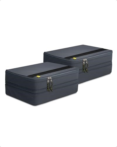 Spigen Seyahat Paketleme Küpleri/Valiz içi Düzenleyici Çanta Orta Boy 24 inc Large (2 Adet) Grotto Gray KD600 - AFA08481