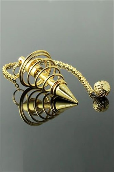 Spiral Pirinç Sarkaç Enerji Çalışmalarına Özel Helezon Pandül Radyestezi Pirinç Sarı