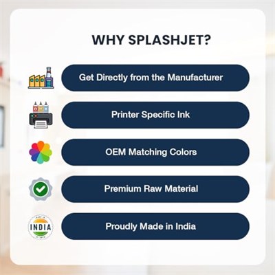 Splashjet Epson L3110, L3150, L3250, L3252, L3115, L3116, L3101, L3210, L3215, L3216, L3151, L3152, L3156, L5190 Prins için 003 Uyumlu Yedek Mürekkep ters (çok renkli, 70 gm) - 501737