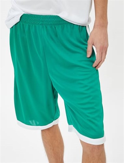 Spor Şort Oversize Beli Lastikli Diz Altı Biyeli