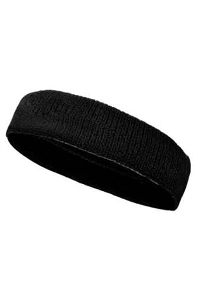 sporcu havlu kafa bandı, alın ter bandı headband Siyah Siyah