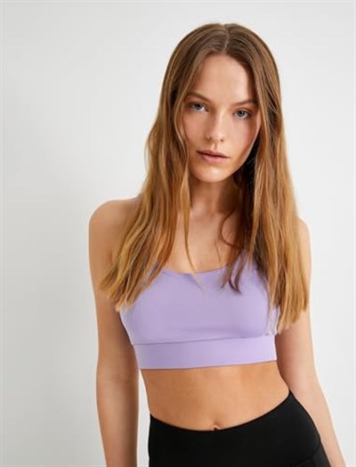 Sporcu Sütyeni Kaplı U Yaka Slim Fit