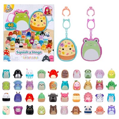Squish-a-longs Çoklu paket - 2 Clip-a-Longs ve 40 Mini Squish içerir